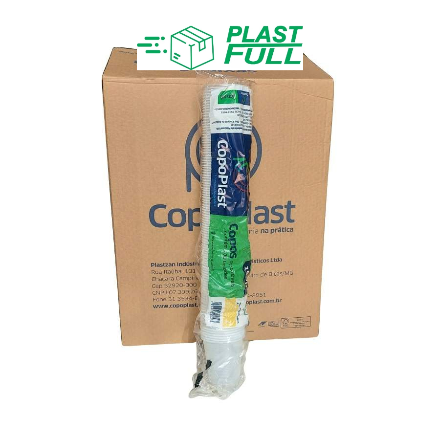 Copo Plastico 180 ml Cx c/ 1.000un p/ Agua Descartavel Transparente