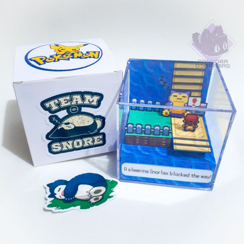 Cubo Diorama Pokémon Red Fire Leaf Green Snorlax 9cm