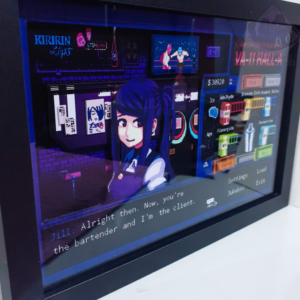 Quadro Diorama Shadowbox - VA-11 HALL-A: Cyberpunk Bartender Action - 23x33cm