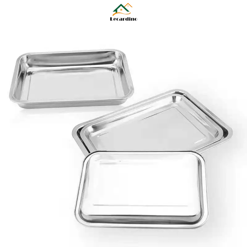 35×45cm Bandeja Aço Inox Retangular Rasa 40x30cm Restaurante Bandeja ...
