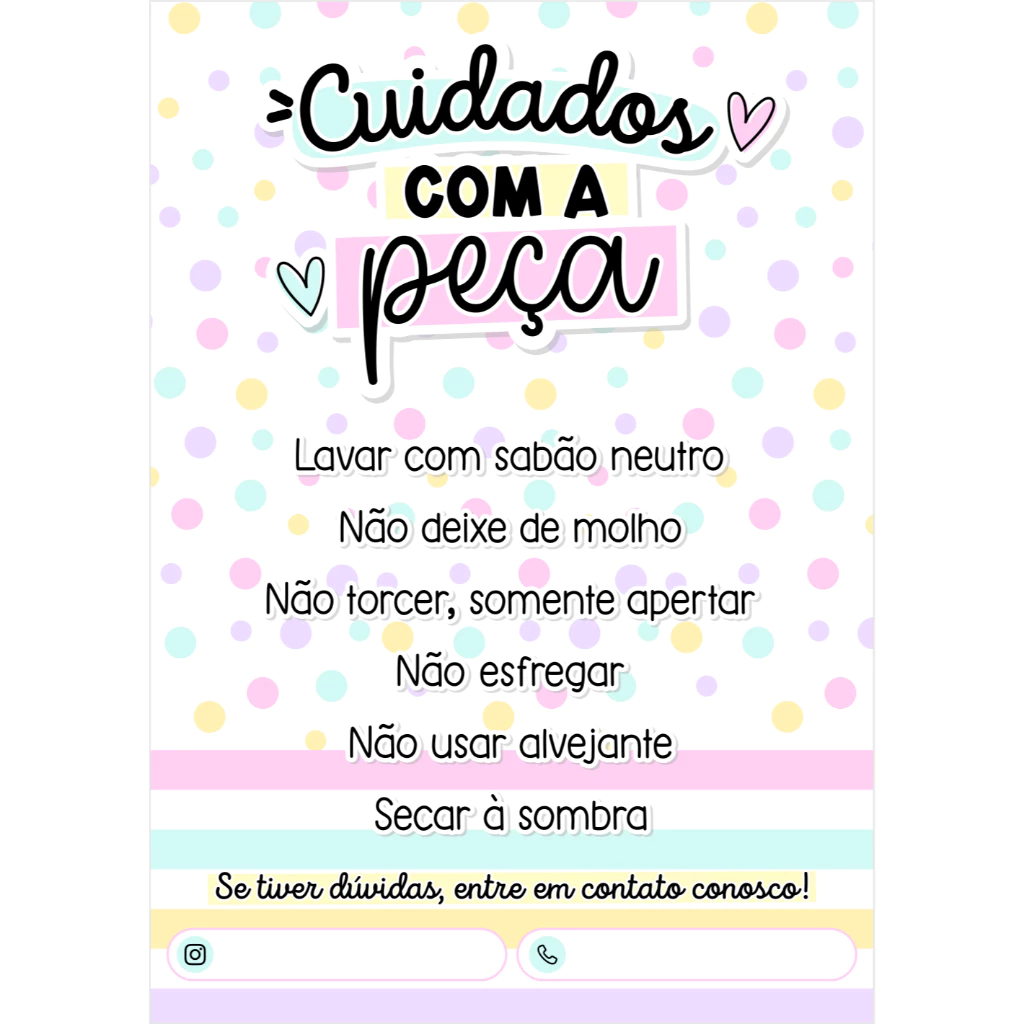 Card Cartão Cuidados com sua peça impresso em papel fotogréfico 180g ...