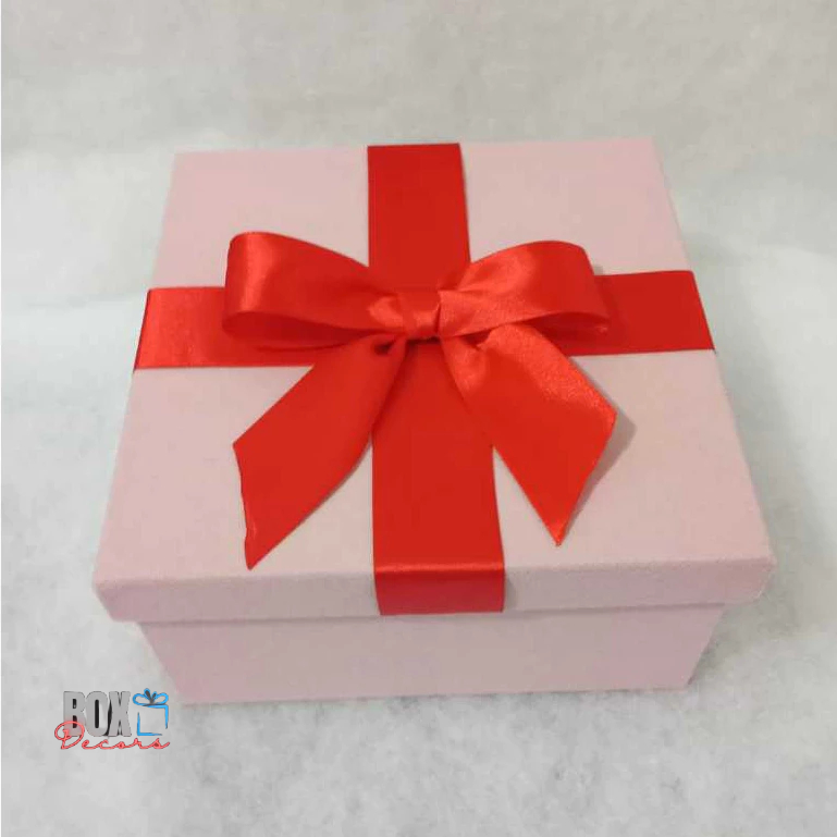 Caixa de Presente personalizada com laço de cetim 20x20x10 cm | Shopee ...