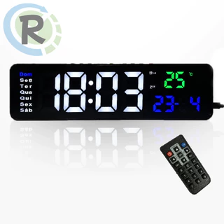 Relógio E Cronômetro Digital De Parede Mesa Led Com Controle LE2165