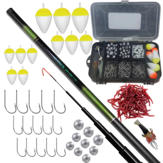 Kit pesca Barato vara Telescopica mais estojo com acessorios isca boinha chumbada e Anzol