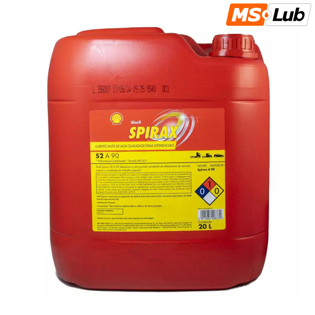Shell Spirax S2 A 90W Óleo para diferencial - Balde 20L | Shopee Brasil