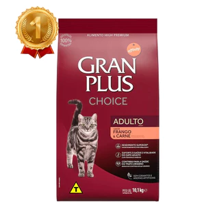 Ração GranPlus Choice Gatos Adultos Frango e Carne 10,1kg em Oferta na Shopee