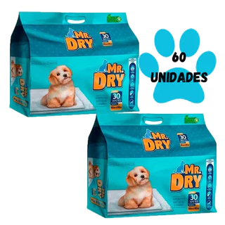 Kit 02un Tapete Higiênico Mr Dry 60x60 30 Unidades