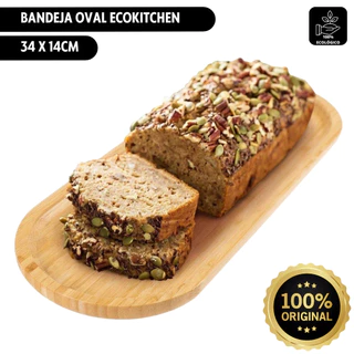 Kit 2 Bandejas Oval Ecokitchen Bambu Resistente Durável em Kit 2 Bandejas Oval Ecokitchen Bambu Resistente Durável em