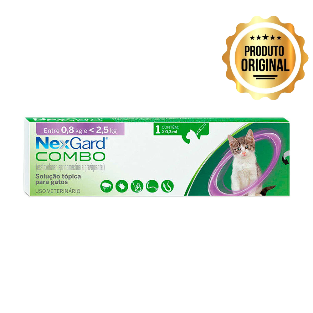 Nexgard Combo Antipulgas, Sarna e Vermífugo Para Gatos até 2,5kg 1 ...