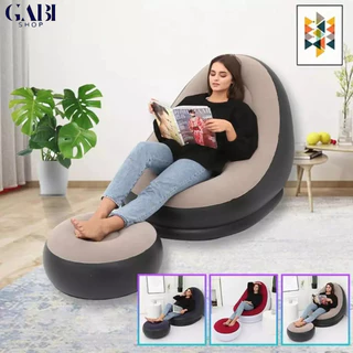 Conjunto Poltrona e Puff Inflável Ultra Lounge Portátil Descanso Preguiçoso Sofá Poltrona GABI SHOP em Oferta na Shopee
