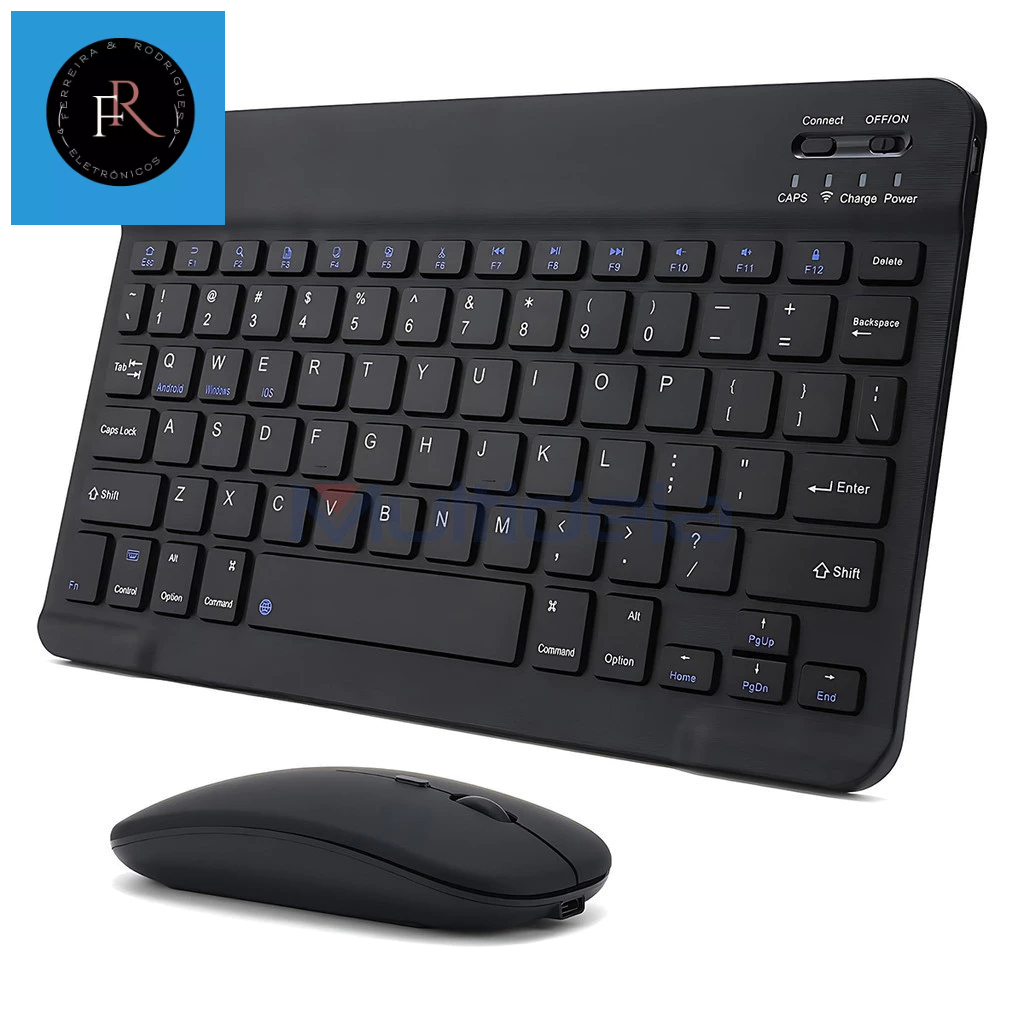 Conjunto De Mouse E Teclado Bluetooth Ultra Fino Recarregável Portátil ...