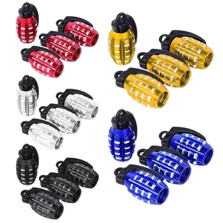 kit 2 Pares Tampa de Válvula Para Pneu de Carro Moto Bicicleta Modelo Bomba Granad4 em Oferta na Shopee