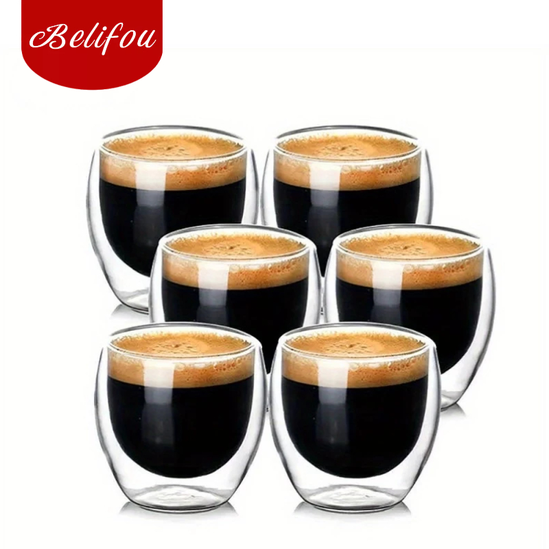 Belifou Jogo De Copos De Vidro Com 6 peças 80ml