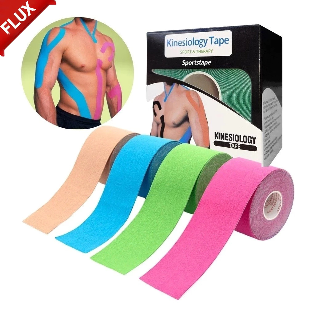 Kit Bandagem Elástica 5cm X 5m - Fita Kinesio Tape Fisioterapia FLUX