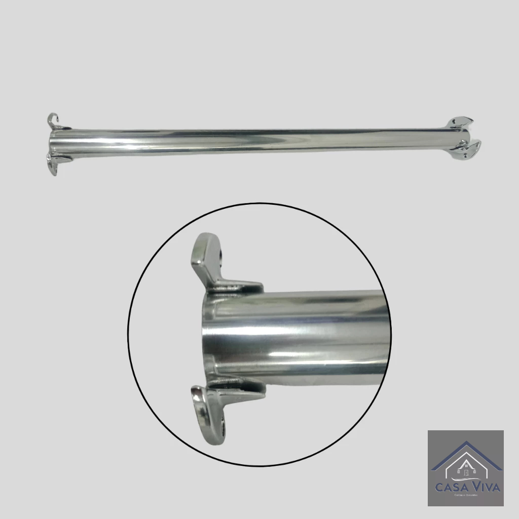 Kit Varão de 1,20 Mts de 19mm Para Cortinas Com Rosetas Para Pias e Banheiros.