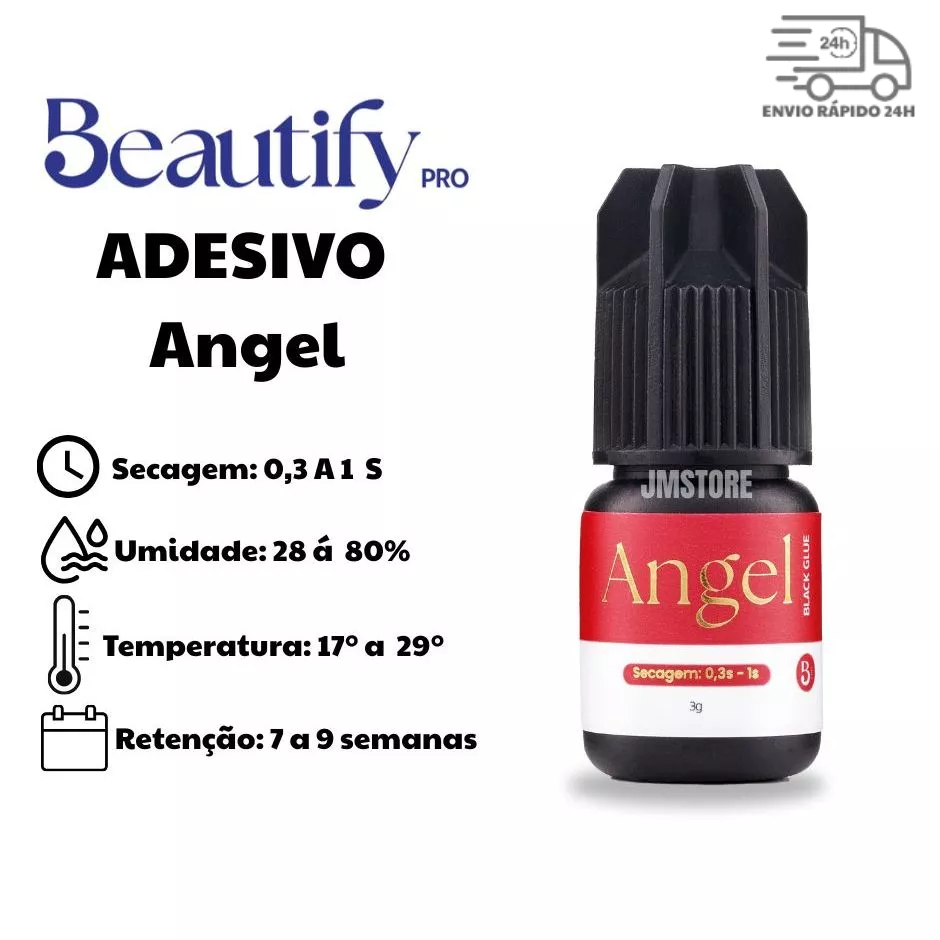 Cola Adesivo Angel Beautify Pro 3ML Para Extensão De Cílios Alongamento ...