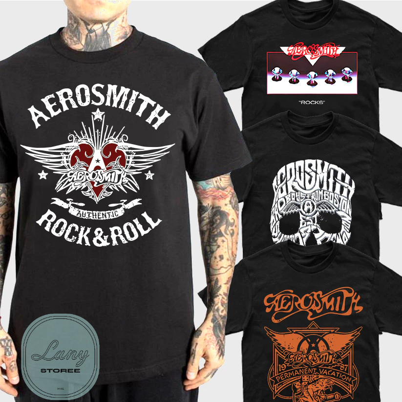 Camiseta Básica Rock Aerosmith Camisa 100% Algodão Streetwear Temos Plus Size Lançamento - Envio Rápido