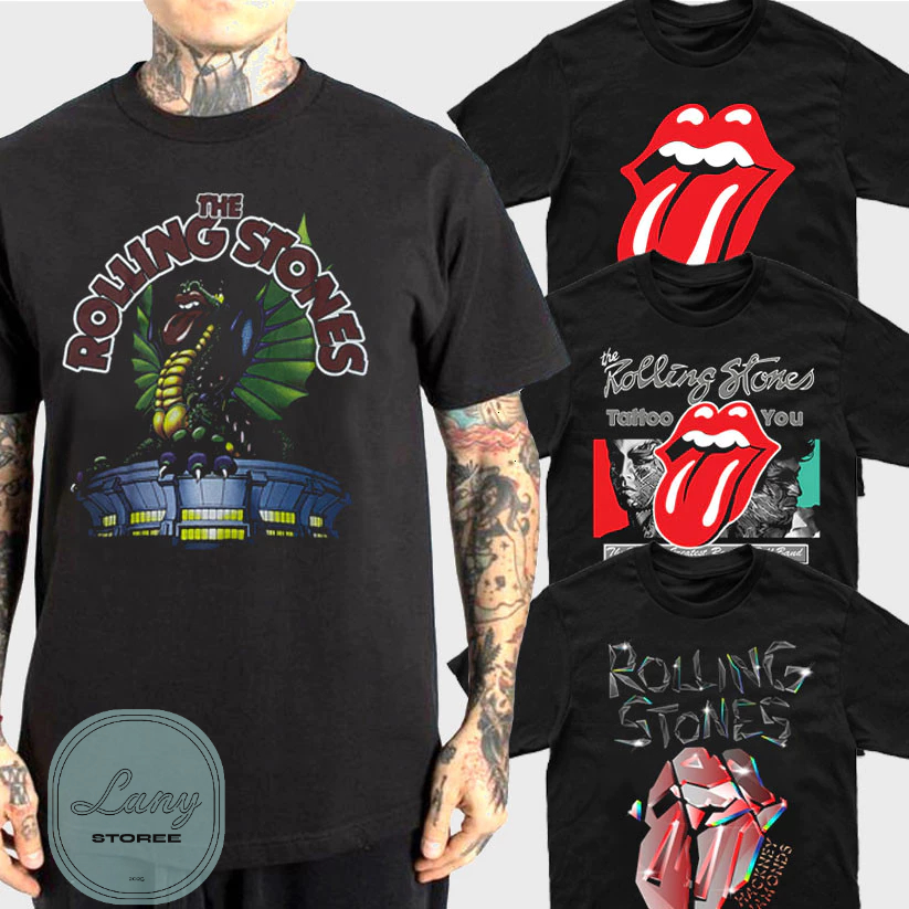 Camiseta Básica Rock Rolling Stones Camisa 100% Algodão Streetwear