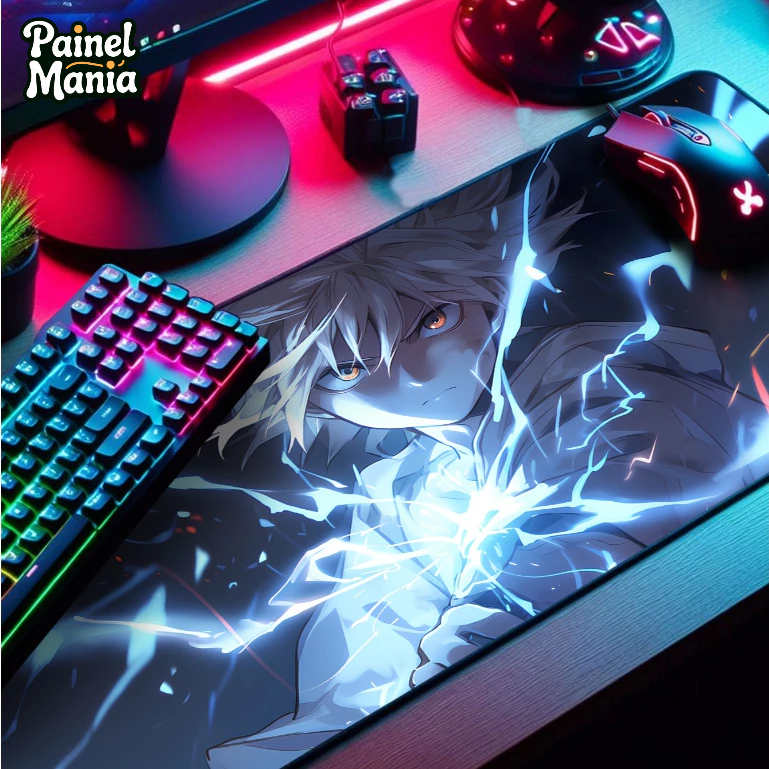 Mouse Pad Gamer p/ Destktop Borda Costurada Estampas HxH Diversos Tamanhos