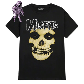 Camisa Misfits - Camiseta de Banda de Rock N Roll Unissex 100% Algodão - Envio imediato! Qualidade Premium Fio 30.1