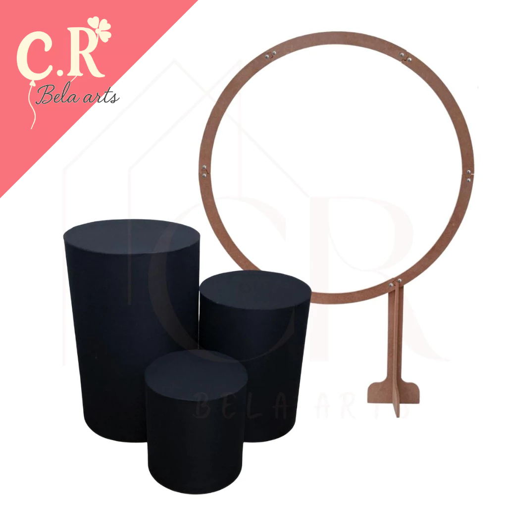 Kit Festa MDF – Cilindros com Capas Coloridas + Painel Arco Redondo ...