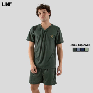 Pijama Curto Masculino Linha Noite Confortável Malha Verão em Oferta na Shopee