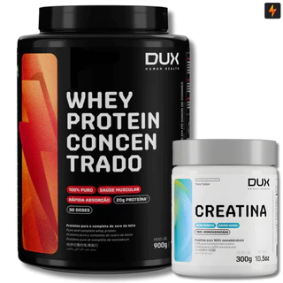 Kit Whey Protein Concentrado 900g + Creatina Monohidratada 300g Dux Human Health
