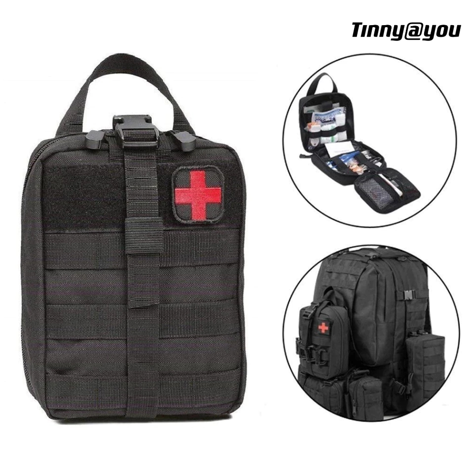 Bolsa Tática Primeiros Socorros 21x15x11cm MOLLE Nylon Reforçado TINNY YOU
