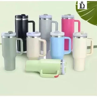 Copo Térmico Inox Alça Flip Straw SEM LOGO com canudo INOX 1200ml