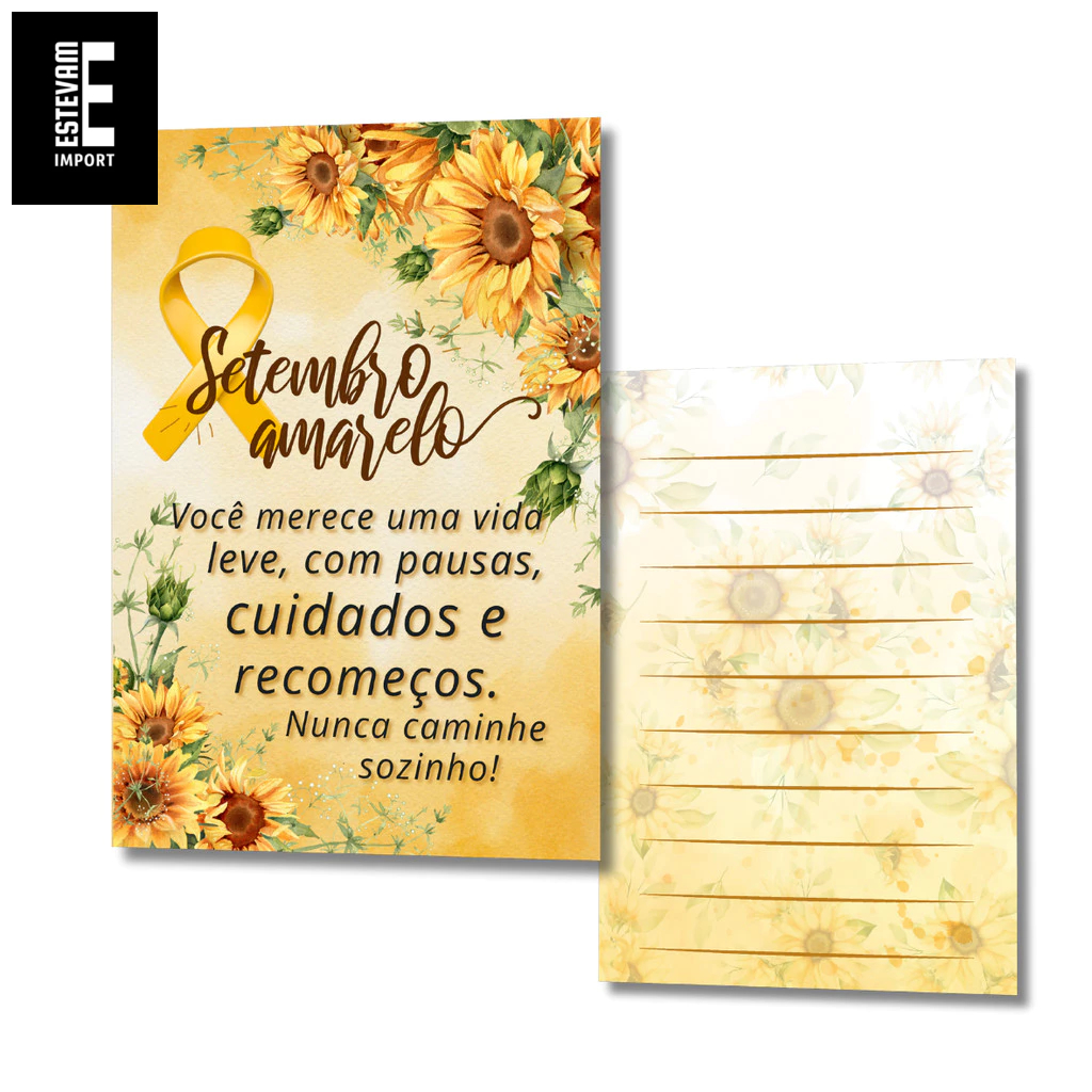 50 Mini Cartão Setembro Amarelo Conscientização Frente/Verso | Shopee ...