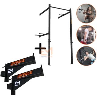 Power Rack Funcional Gaiola Para Agachamento Supino Barra Fixa com Paralela + Suporte de Segurança
