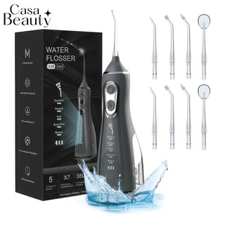 Irrigador Dental Oral Recarregavél 300ml Higiene Limpeza Bucal Portátil Limpador de Dente CASABEAUTY