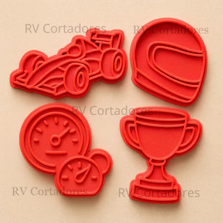 Cortadores Corrida - Kit Corrida - Pasta Americana molde Biscuit Marcador Biscoito