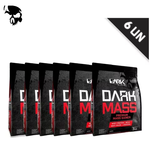 KIT 6 Hipercalorico Dark Mass 3kg Dark Lab – Whey Protein, Creatina, BCAA, Waxy Maize, Premium Mass Gainer