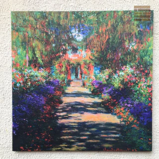 Quadro Decorativo para sala Grande Monet Caminho do Jardim obras de artes em tela acetinada