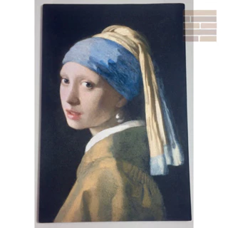 Quadro Moça com brinco de pérolas Johannes Vemeer - obras de artes em tela acetinada