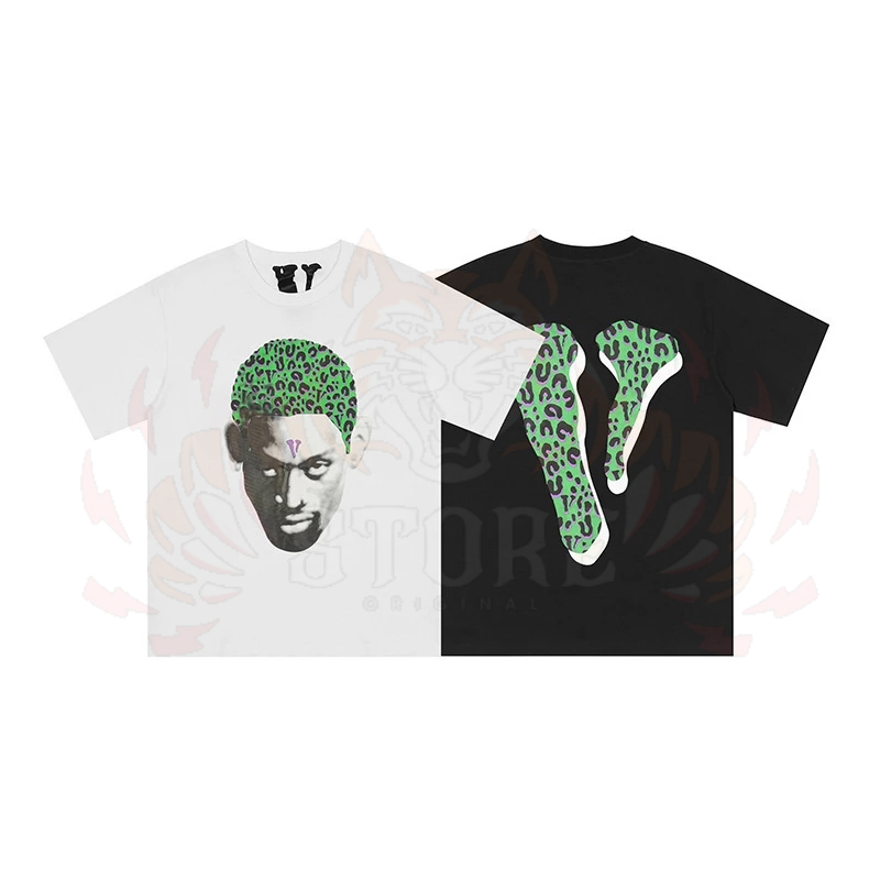 Camiseta Premium 100 % Algodão Vlone Rodman Green Lançamento Streetwear Envio Imediato