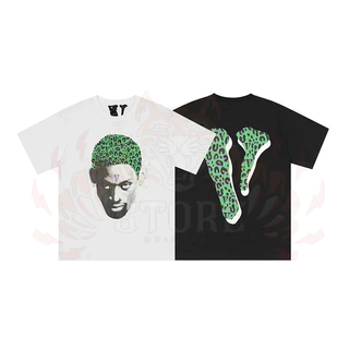 Camiseta Premium 100 % Algodão Vlone Rodman Green Lançamento Streetwear Envio Imediato