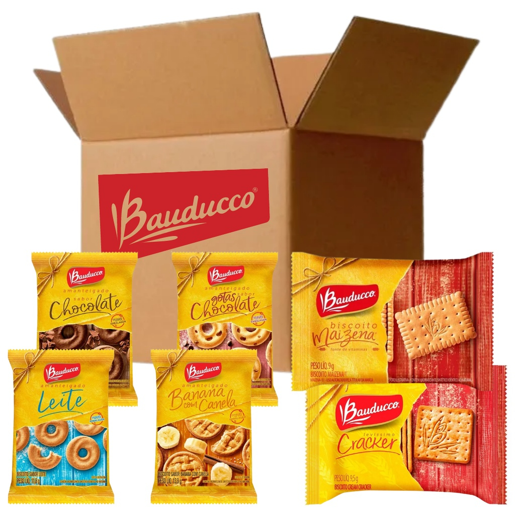 Bolacha Biscoito Bauducco Amanteigado Sachê 11,8g - 25 Unidades - Todos os Sabores