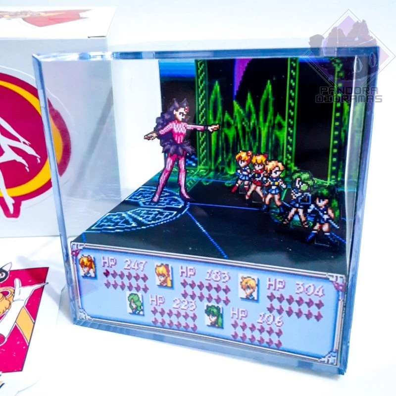 Cubo Diorama Sailor Moon JRPG Koan Battle Cubo de Acrílico 9x9x9cm