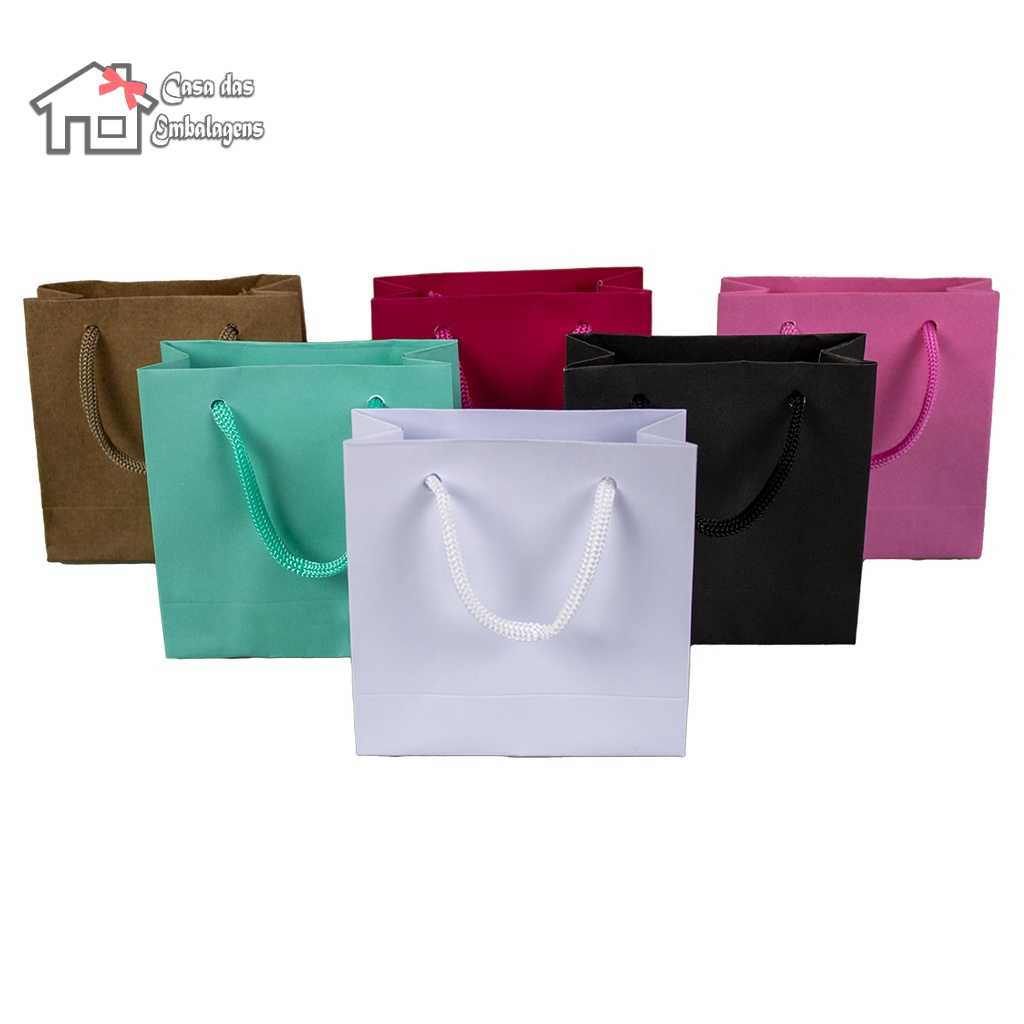 10 SACOLINHAS KRAFT 10X10X04 Bolsa de Papel 135/150 Gramas Presentes