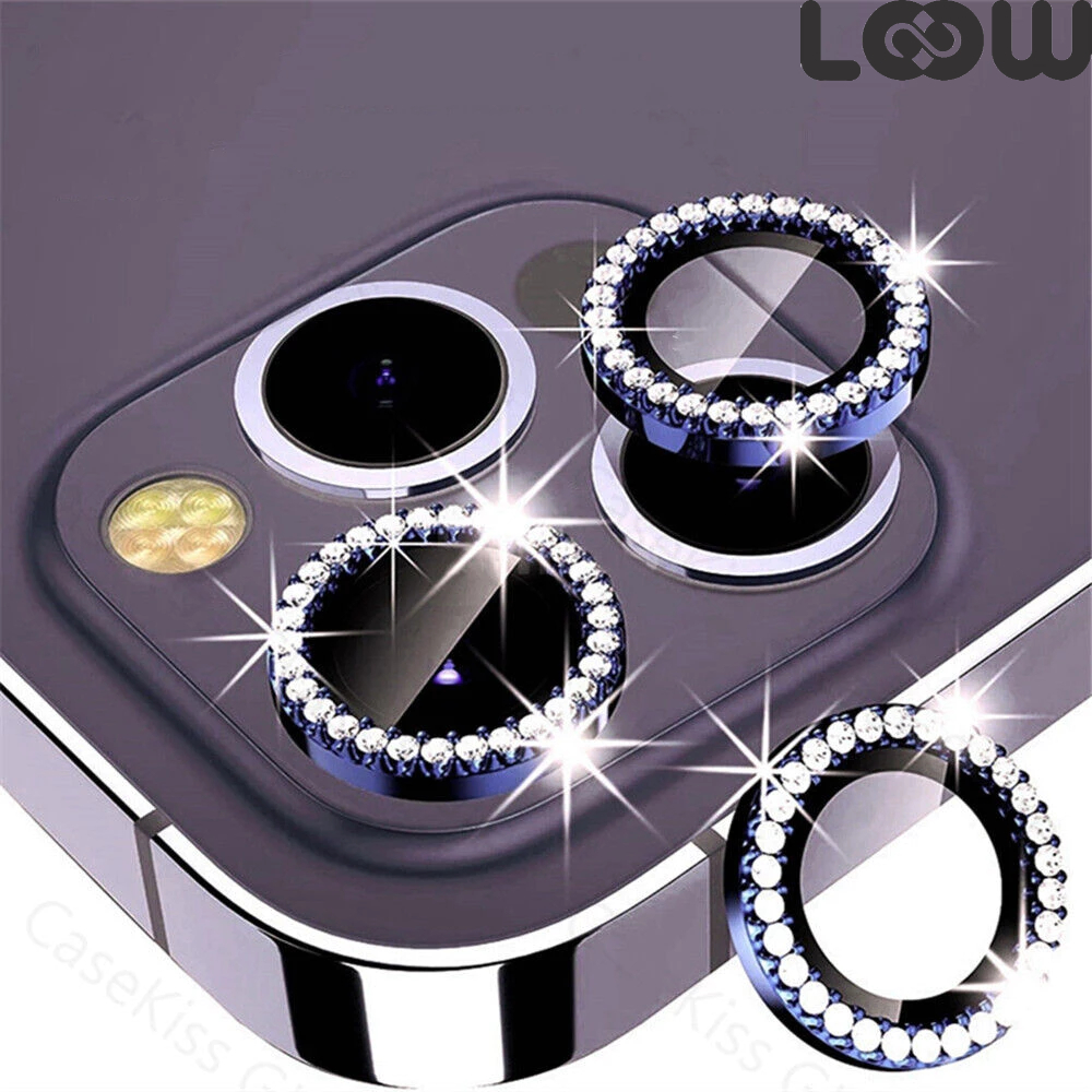 Kit Películas Lente Para iPhone 11, 11 Pro, 11 Pro Max, 12, 12 Pro, 12 Pro Max, 12 Mini, 13, 13 Mini, 13 Pro, 13 Pro Max, 14, 14 Plus, 14 Pro, 14 Pro Max Câmera Proteção Com Brilho Brilhante Strass
