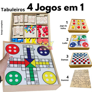 Jogo De Xadrez Dama Madeira 56 Pç Raciocinio Infantil Adulto