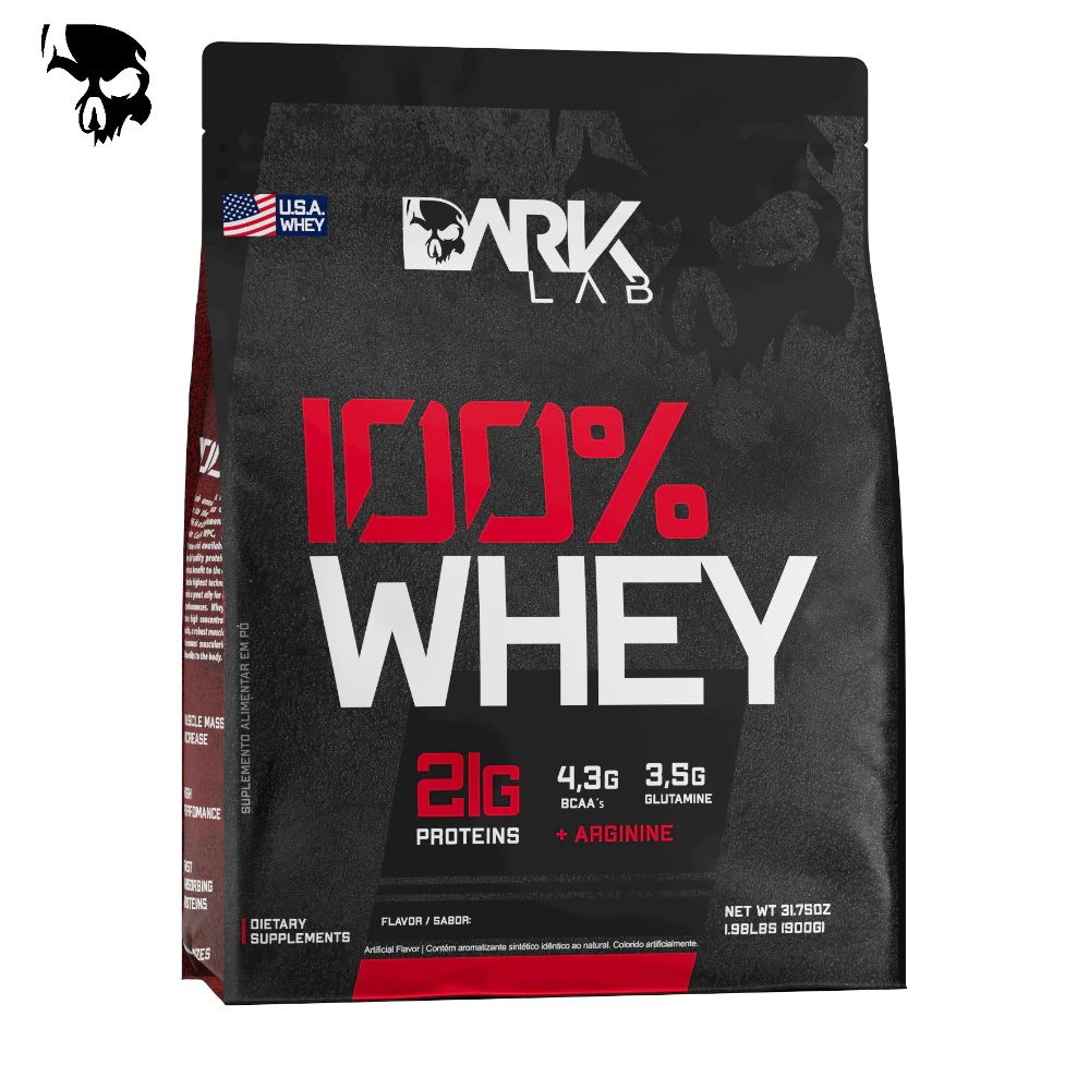 100% Whey Protein Concentrado Refil 900g Dark Lab - Proteina 100% Concentrada