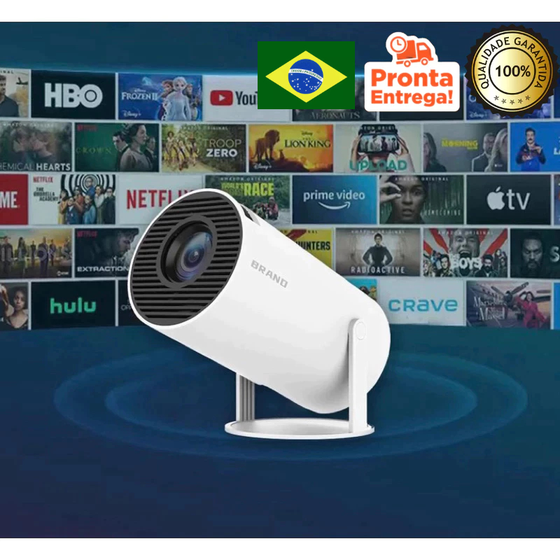 Projetor doméstico, Full HD 1080p Smart LED Home Media Video Player  Theater, Cinemood, assistir a filmes TV, em casa, quarto, escritório, ao ar  livre, para celulares, tablets, laptops (preto + branco)