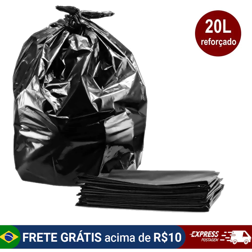 Saco de lixo preto 60 litros comum Saquitel