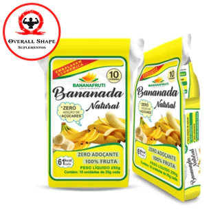 Doce de Banana Natural (Bananada) zero açúcar pacote com 10 unidades - Bananafruti