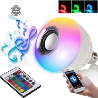Lampada Bluetooth De Led Caixa De Som 12w C/ Controle Rgb