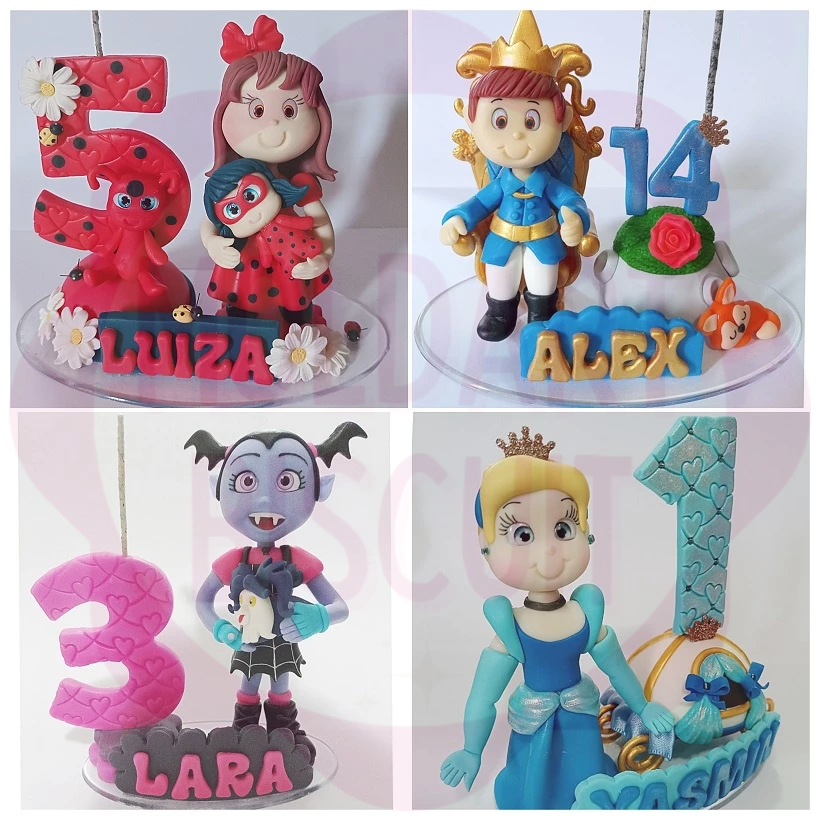 Festejante - pattiartebiscuit - Vela Personalizada, Topo De Bolo