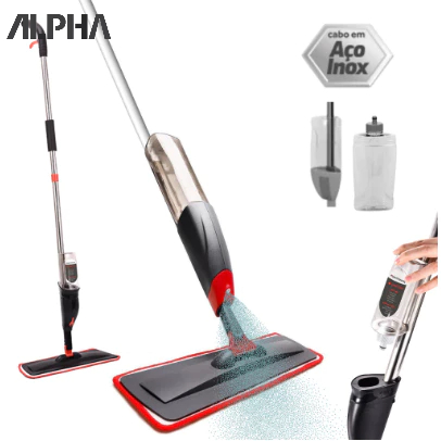 Mop Spray Giratório Limpeza Flash Mágico Rodo Esfregão Flat